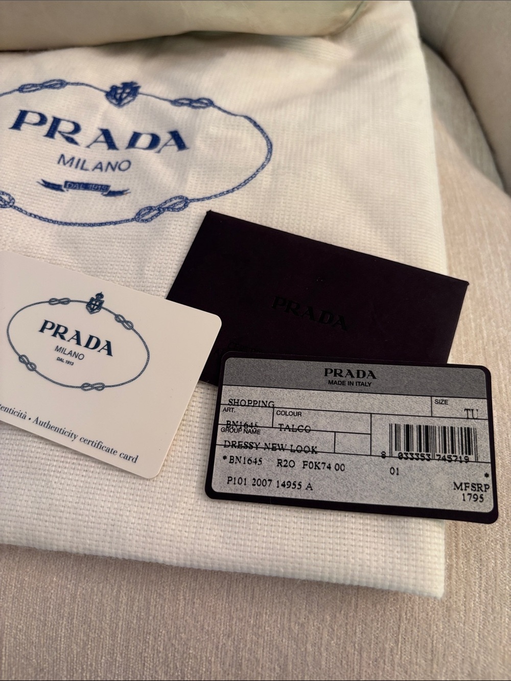 Prada Cream Leather Shoulder Bag with Gold Hardware - Picture 5 of 12